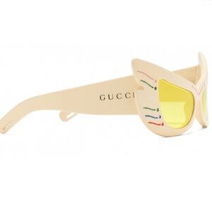 Gucci Hollywood Forever Ivory Yellow Wing Mask Sunglasses